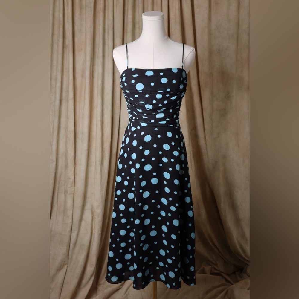 Vintage Blue Polka Dot Cocktail Dress